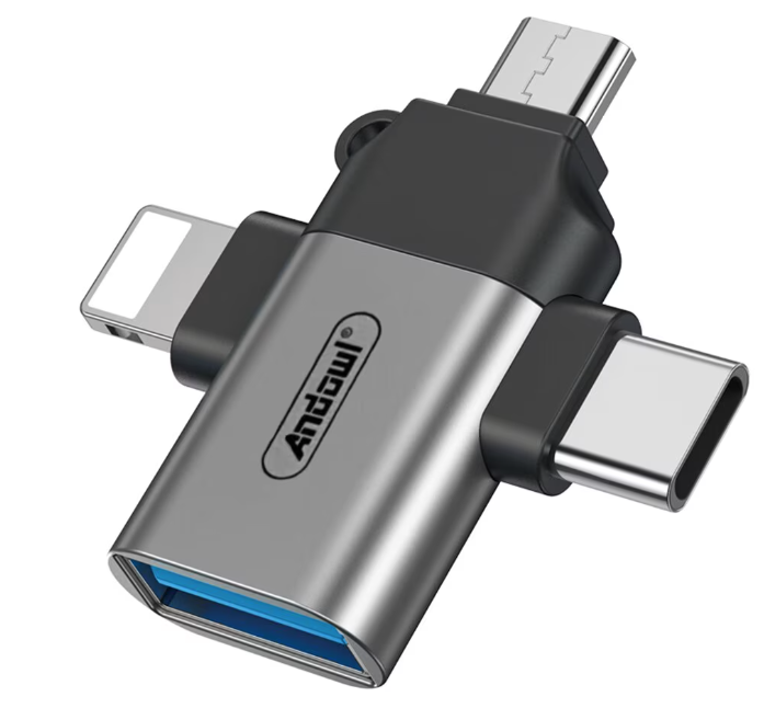 Adaptor OTG 3in1 de la USB 3.0 la Micro USB/Type C/Lightning